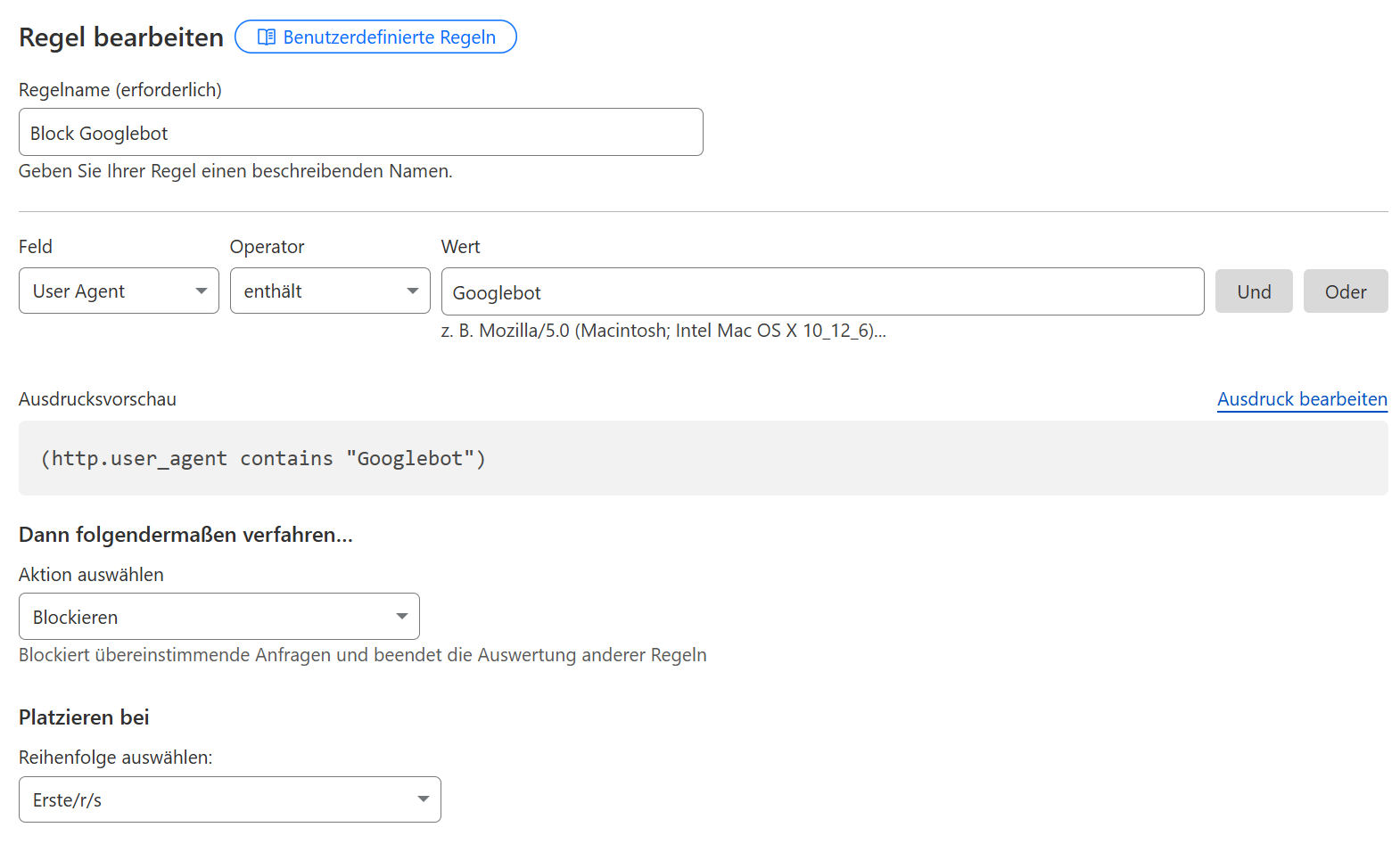 Cloudflare rule blocking UA containing Google